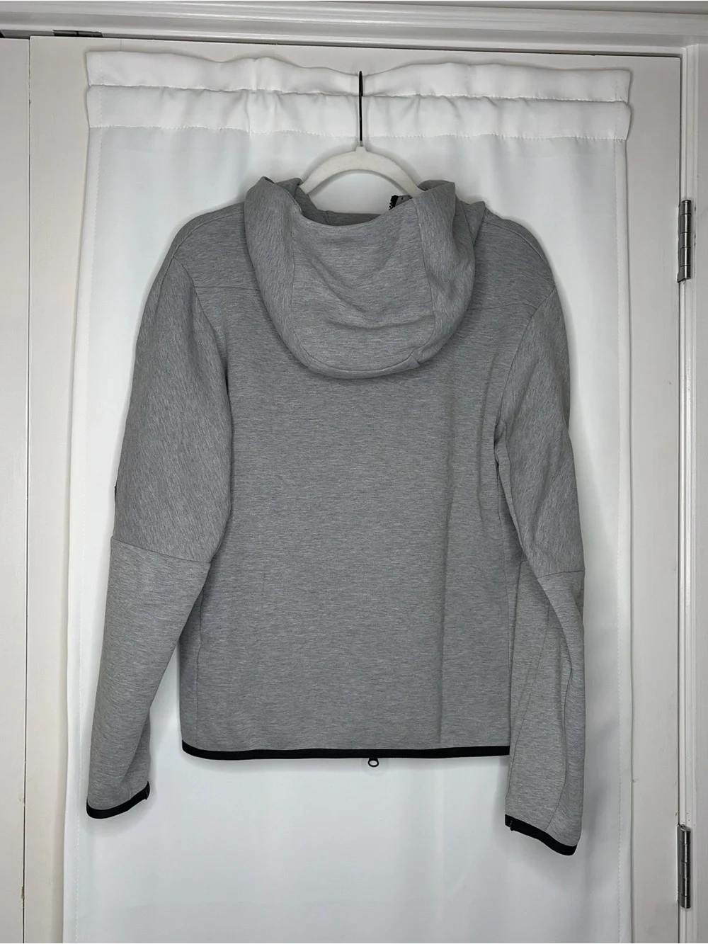 Nike Light Gray Tech Zip Hoodie with Black Accents